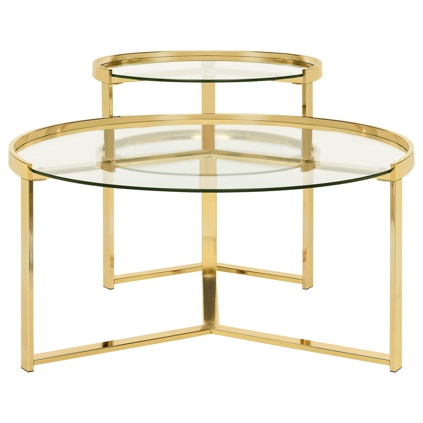 Delia Round Glass Top Nesting Coffee Table