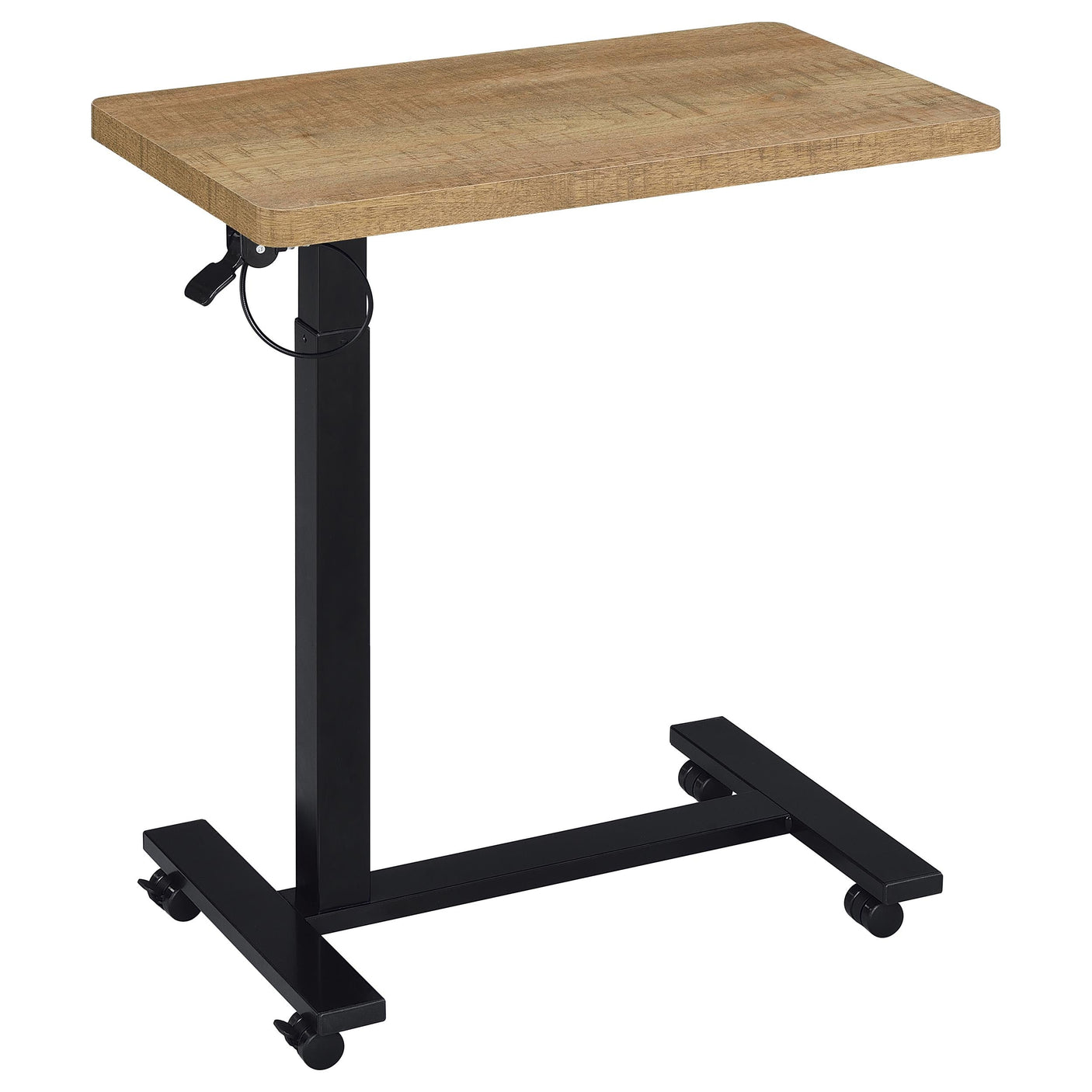 Westpark Pneumatic Adjustable C-Shape Side Table with Casters Black