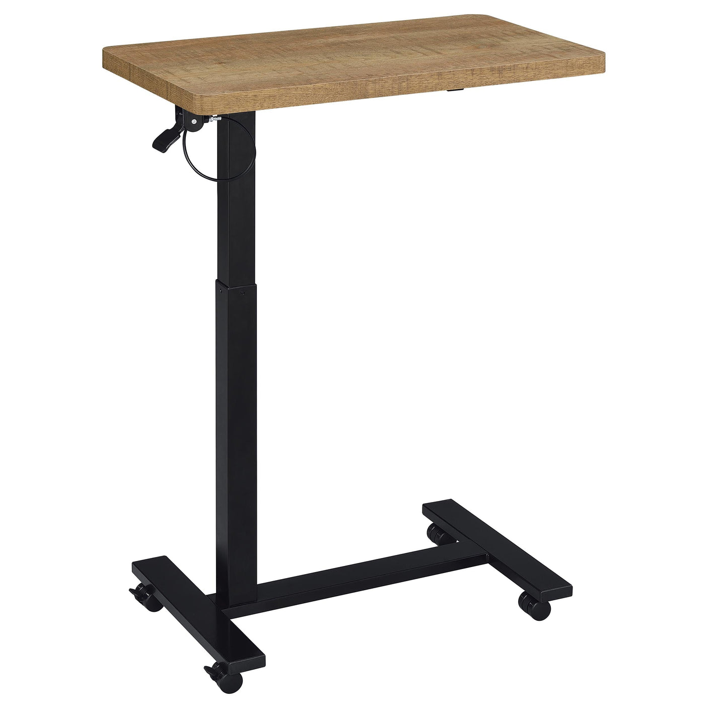 Westpark Pneumatic Adjustable C-Shape Side Table with Casters Black