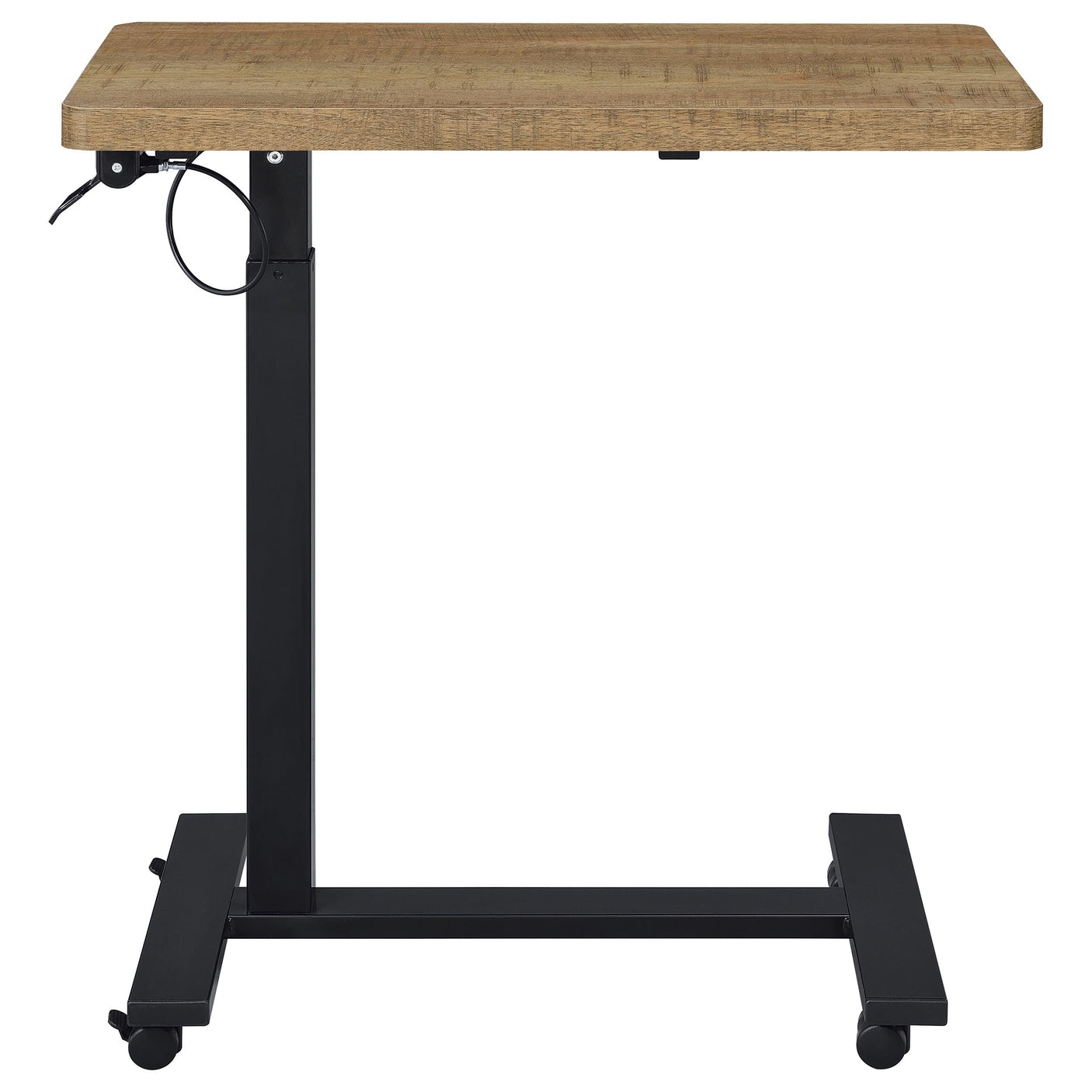 Westpark Pneumatic Adjustable C-Shape Side Table with Casters Black