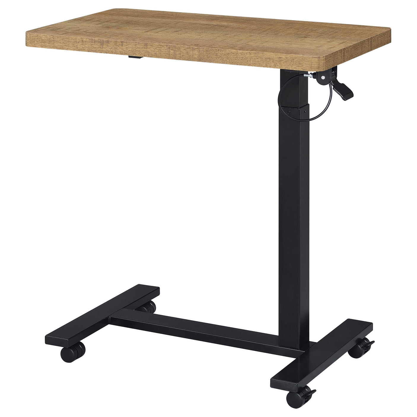 Westpark Pneumatic Adjustable C-Shape Side Table with Casters Black