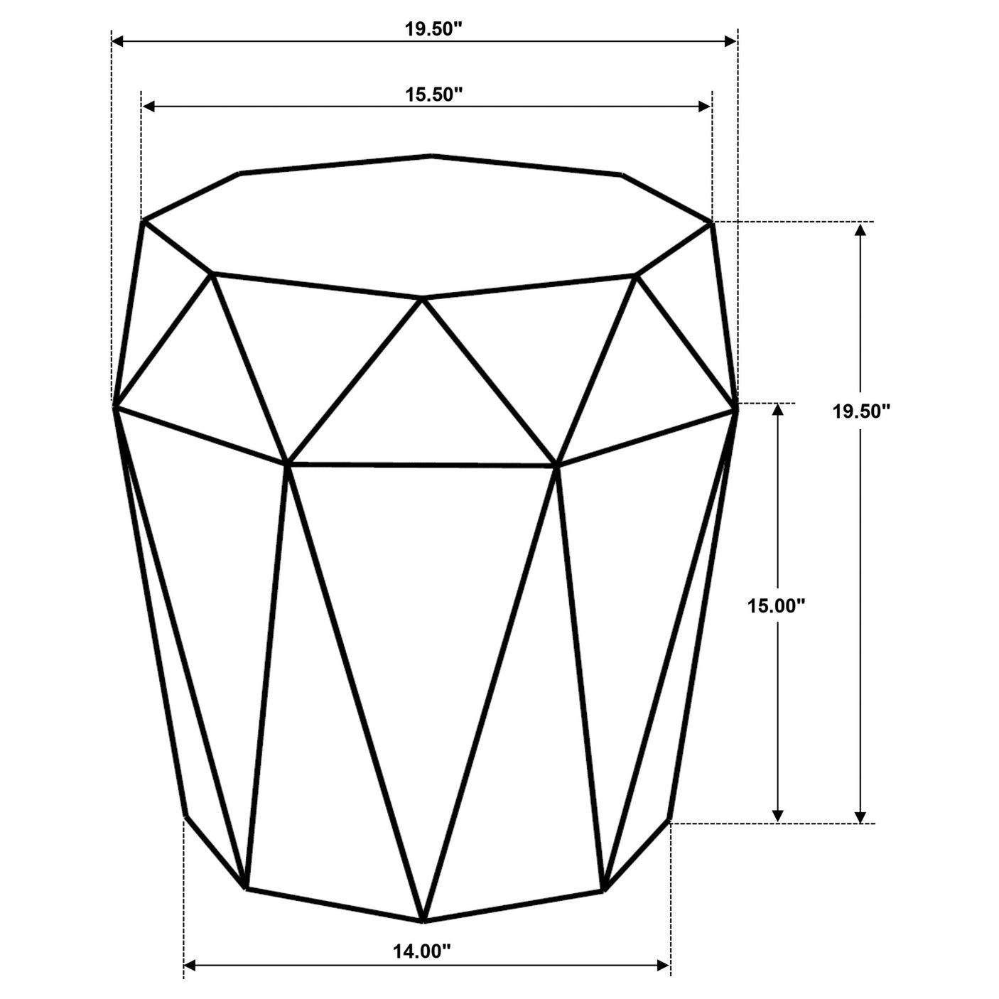 Jacinto Octagonal Solid Wood Side Table