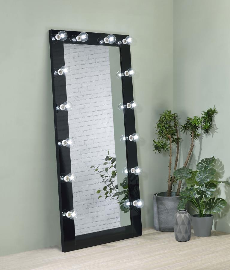 Zayan LED Floor Mirror - Black