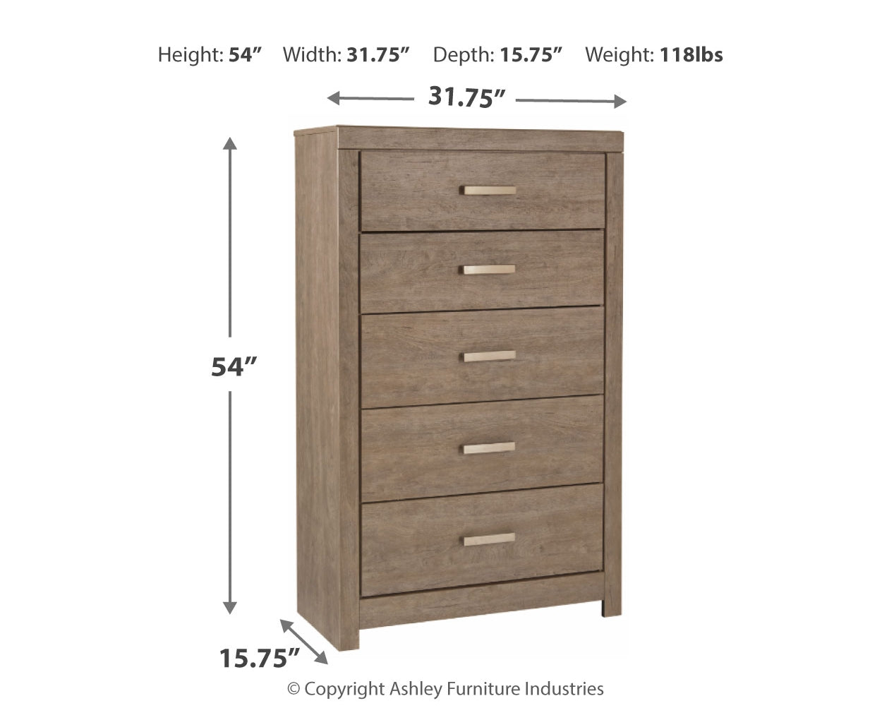 Culverbach Five Drawer Chest