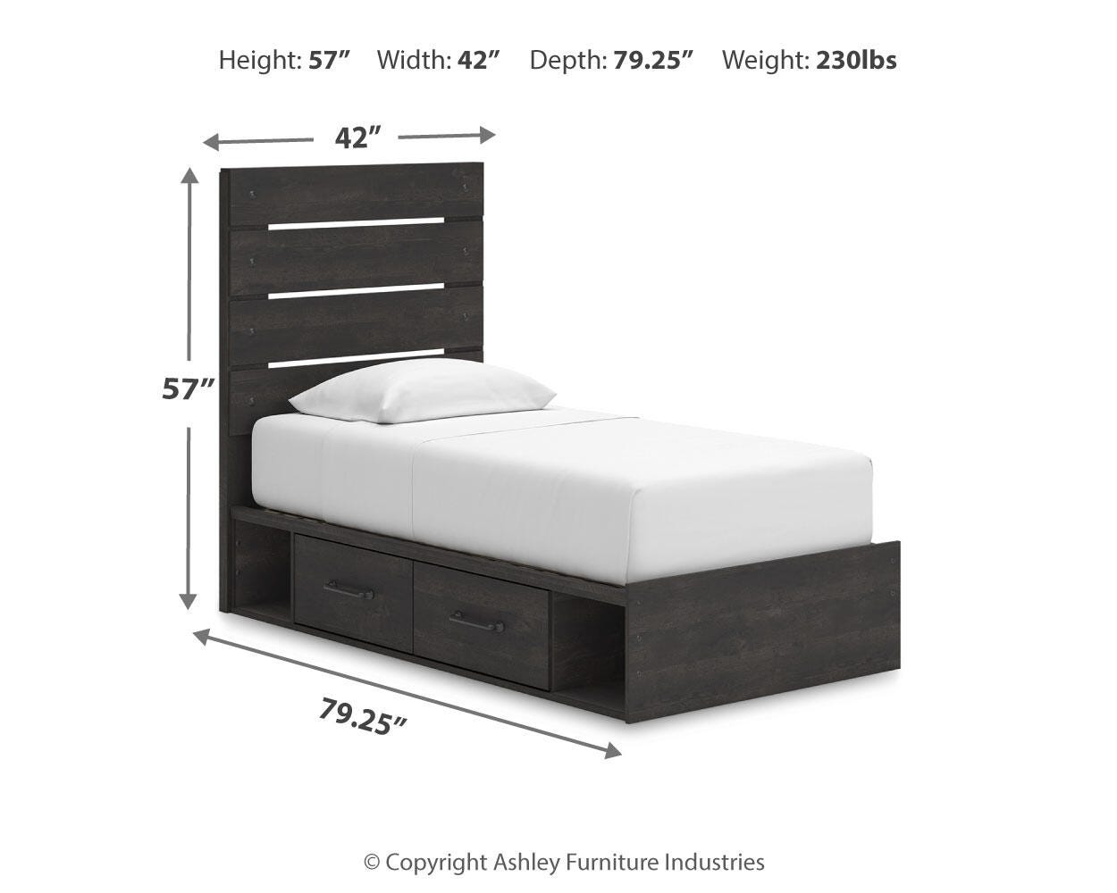 Delmorta Panel Bed with Storage