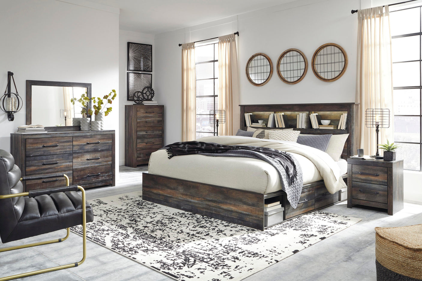 Drystan Bookcase Bed with 2 Storage Drawers
