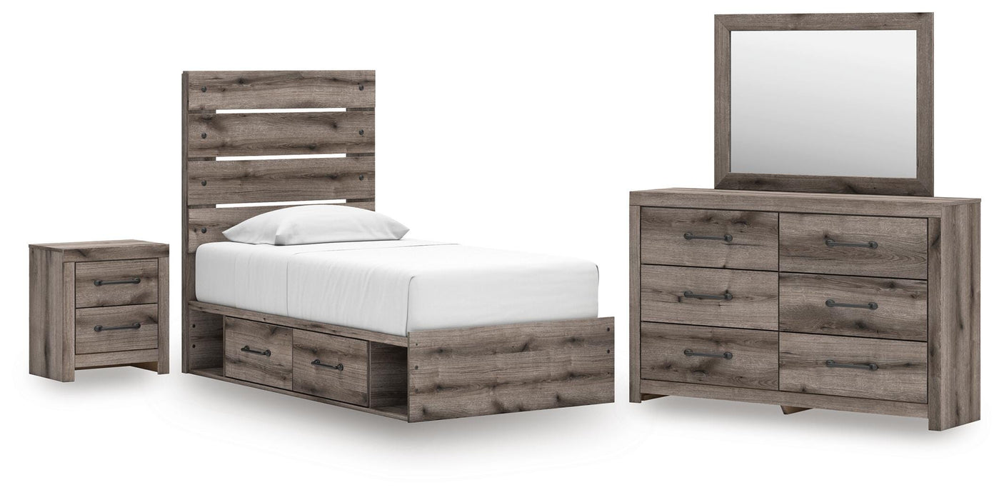 Graystorm Panel Storage Bed Bedroom Set