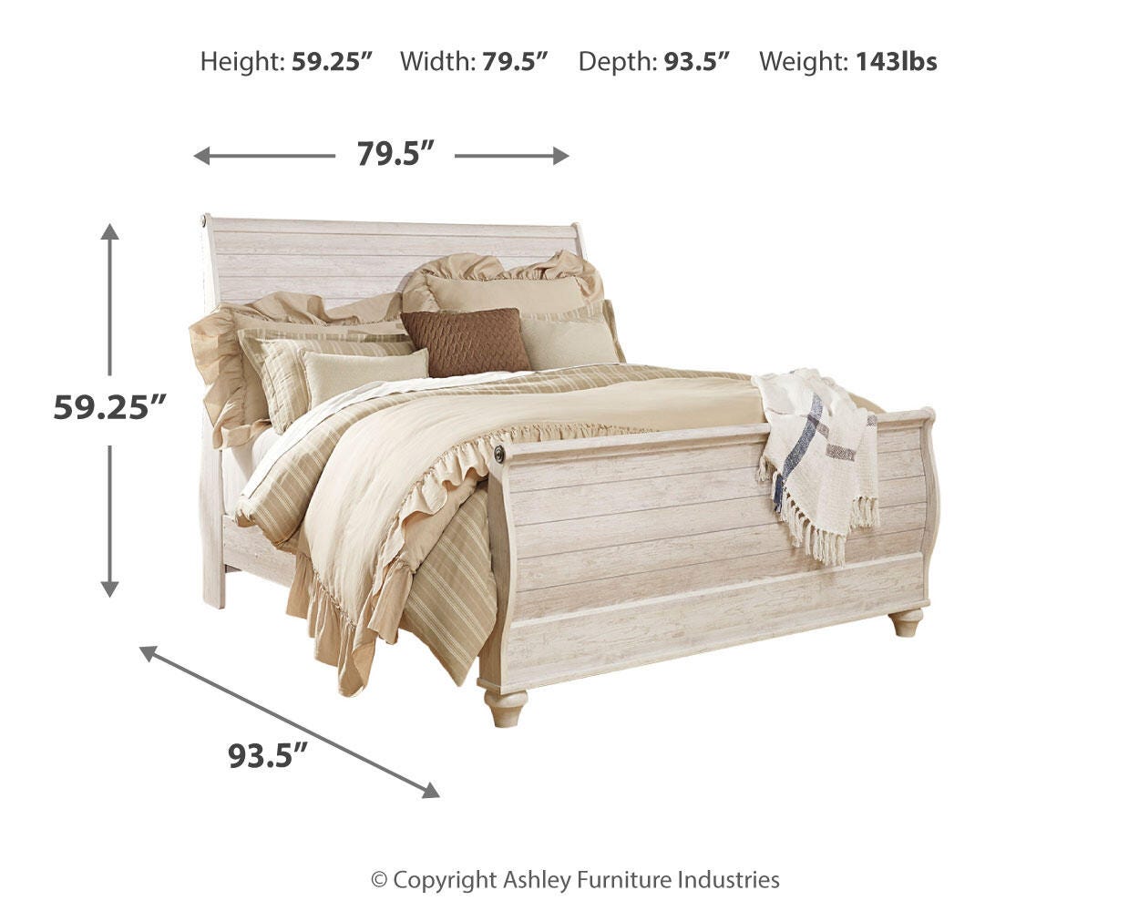 Willowton Sleigh Bed Bedroom Set
