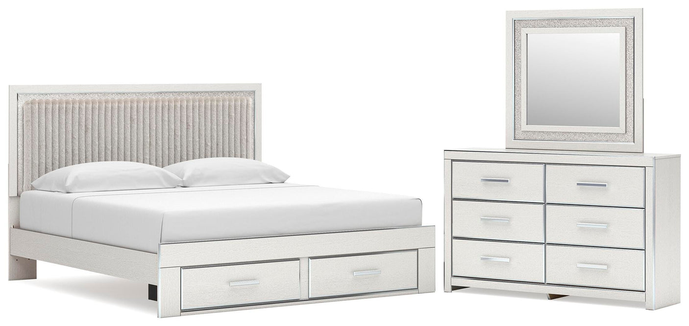 Zuraleus Upholstered Panel Platform Storage Bed Bedroom Set