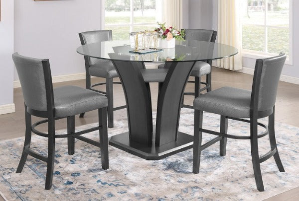 Camelia Counter Height Table w / 4 Chairs