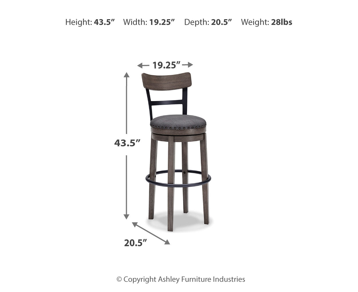 Caitbrook Tall Upholstered Swivel Barstool