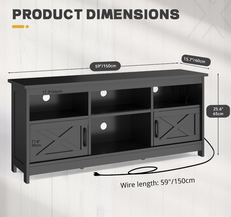 Barn Door 65" TV Stand
