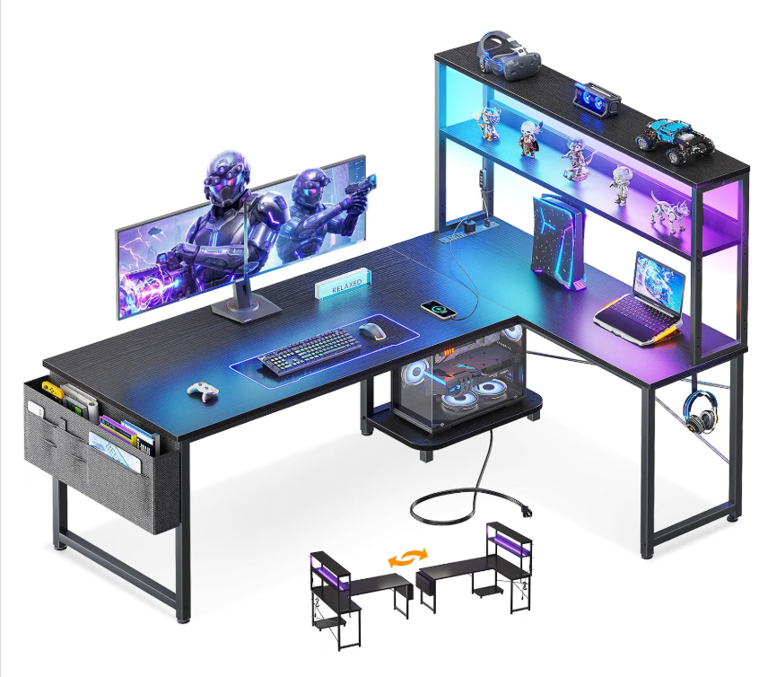 L-Shaped Desk w/ LED