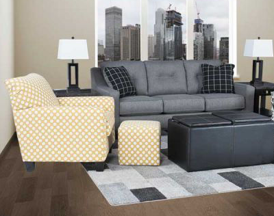 Brindon Yellow Accent Chair w/ FREE Ottoman