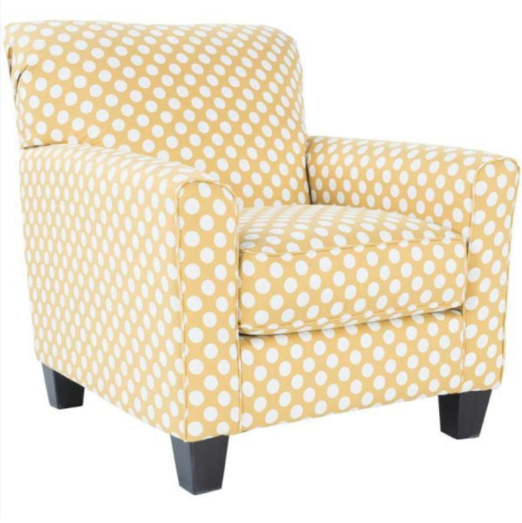 Brindon Yellow Accent Chair w/ FREE Ottoman