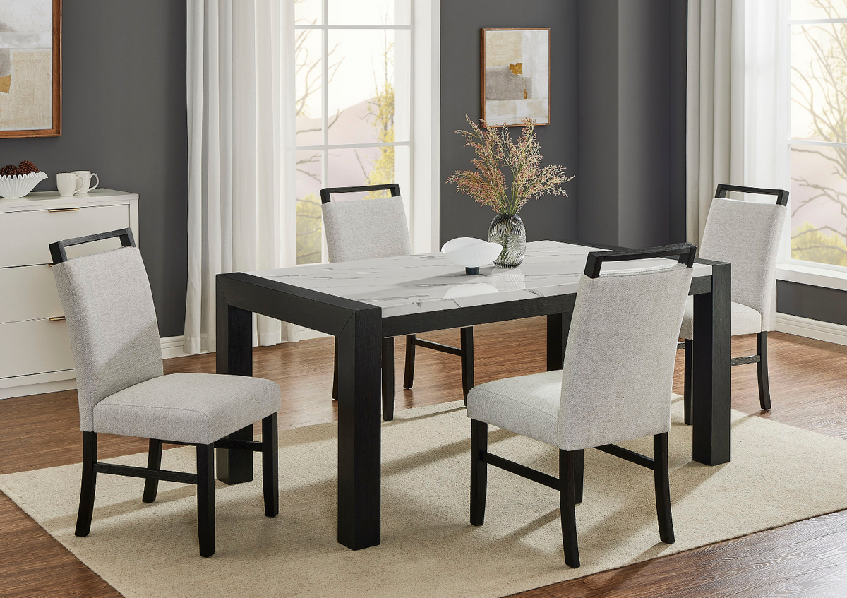 Jules Faux Marble Table w/ 4 Chairs