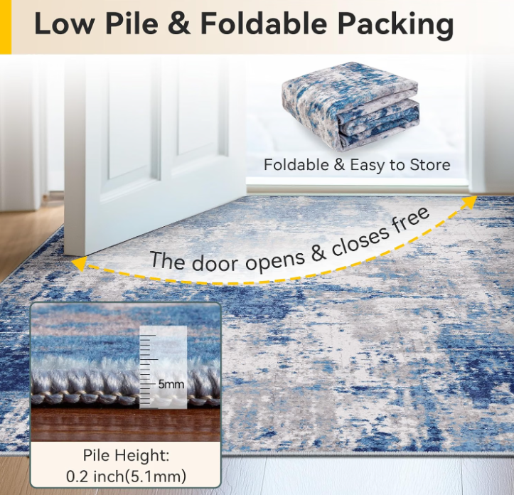 Lany Washable Abstract Rug