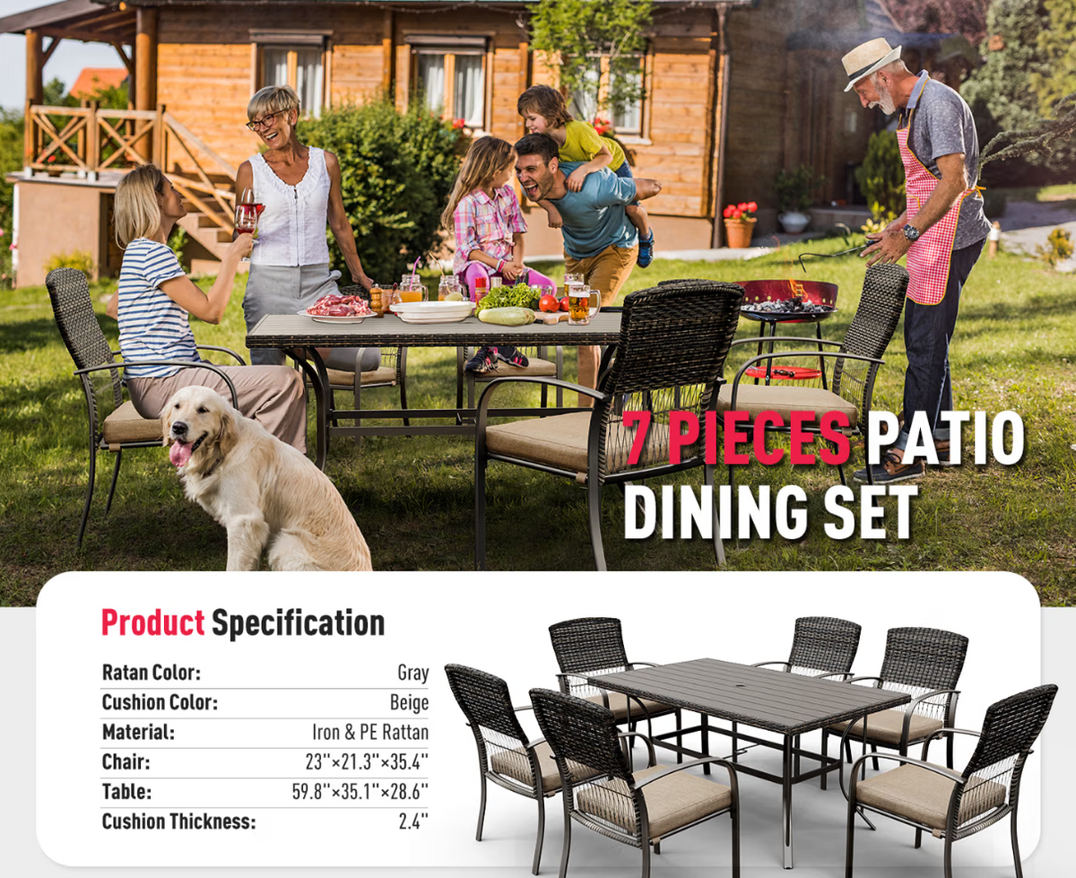 Molly Table w/ 6 Chairs Patio Set