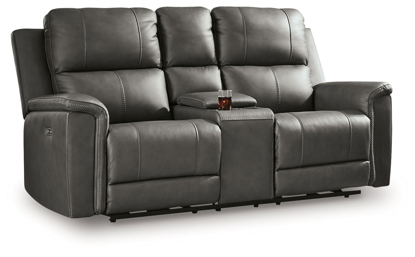 Beryton Power Reclining Loveseat/Console/Adjustable Headrest