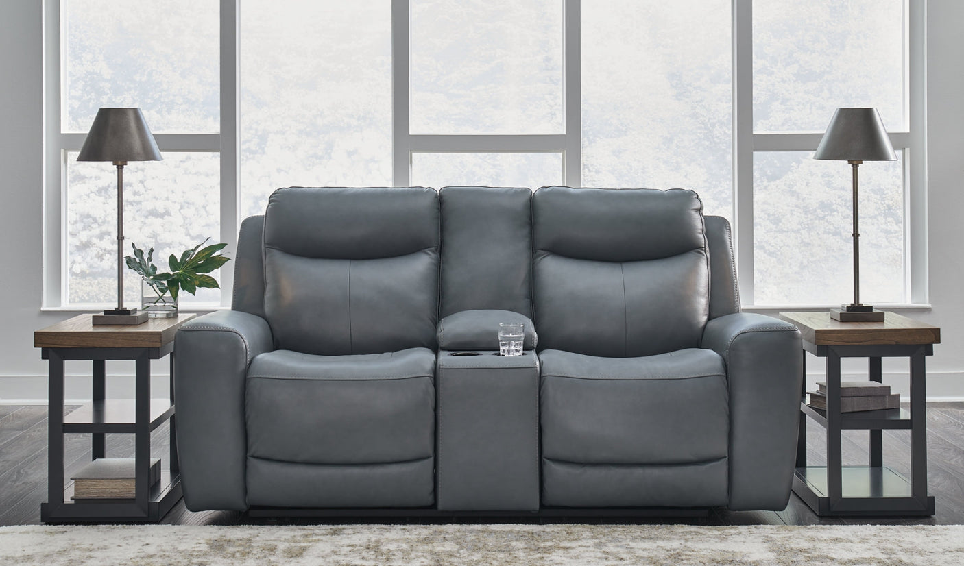 Mindanao Power Reclining Loveseat/Console/Adjustable Headrest