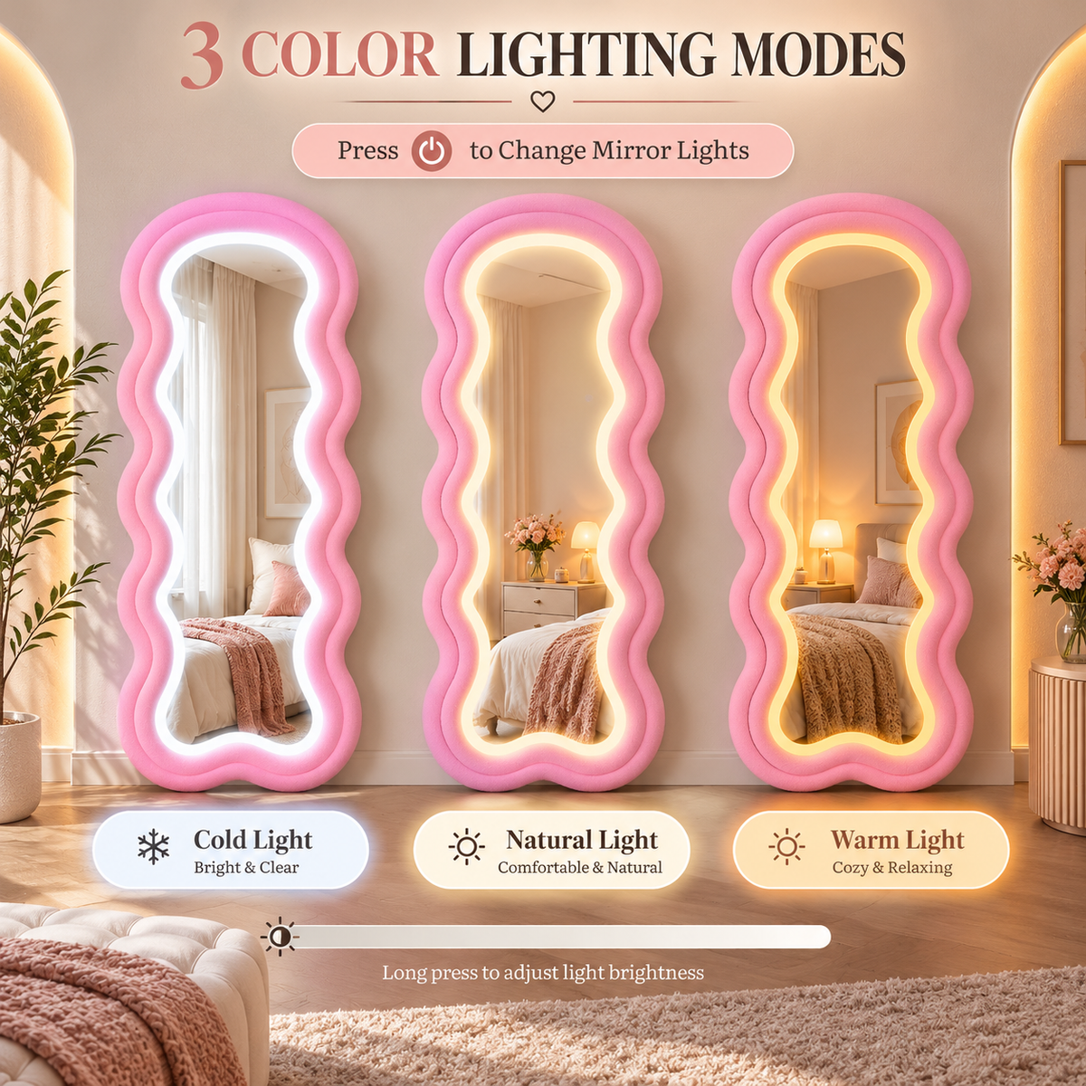 Bella Wavy LED Full Length Mirror