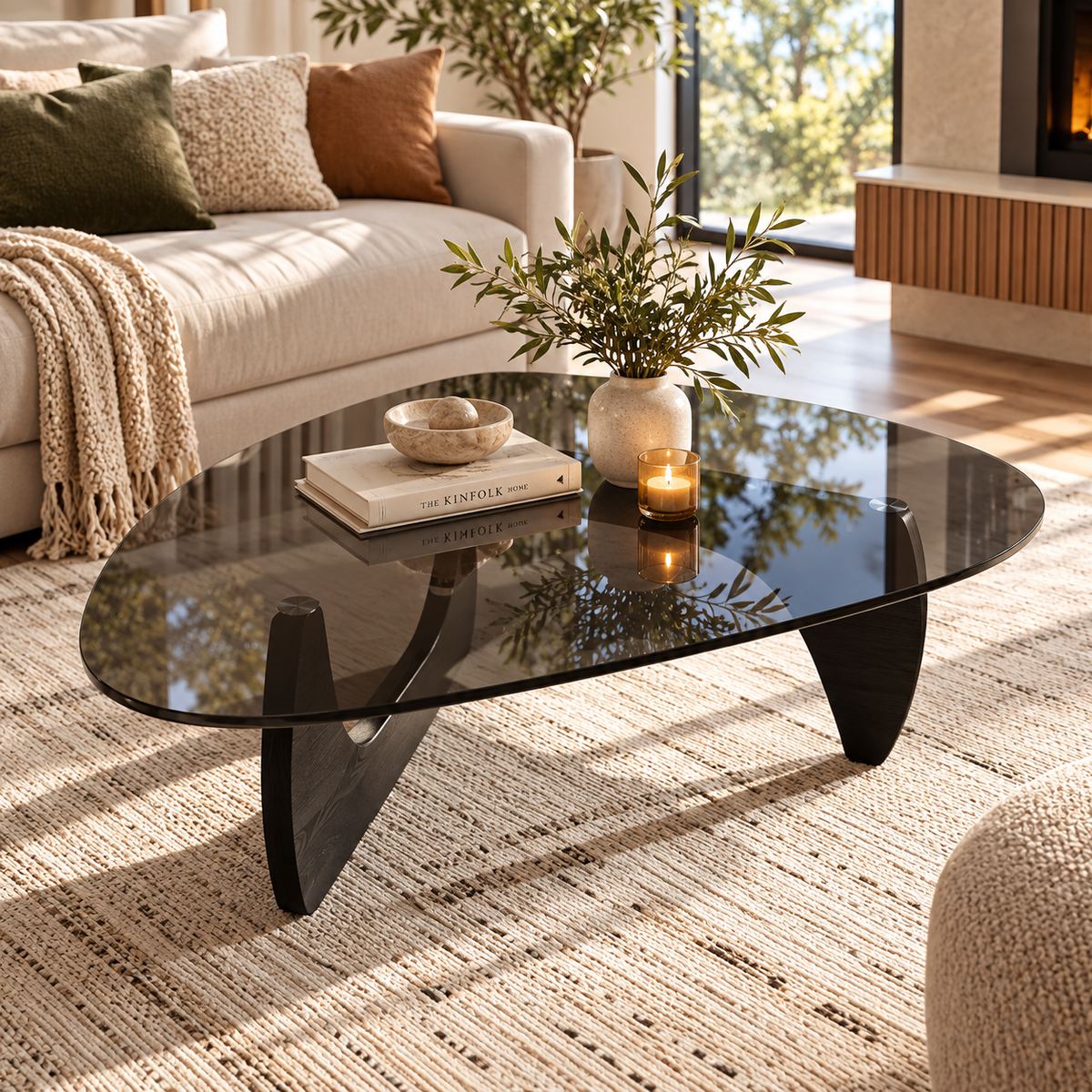 Azi Sculptural Glass Coffee Table