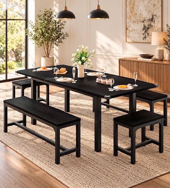 Fanny Table w/2 Stools and 2 Benches