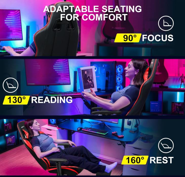 Gaming Chair with Footrest