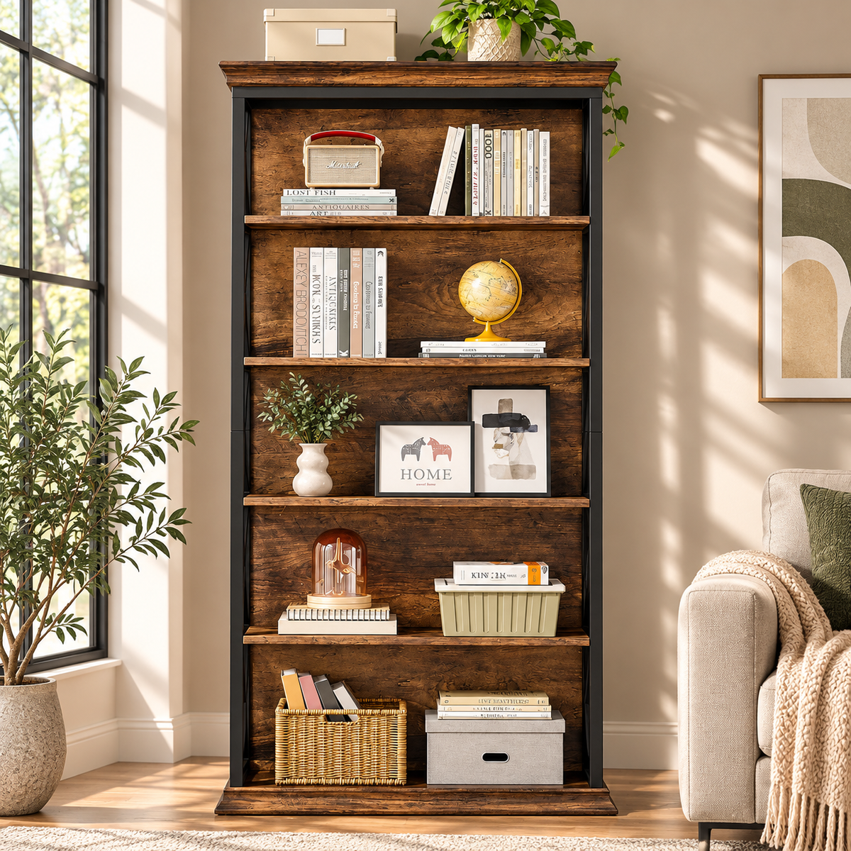 Harper 5-Shelf X-Frame Bookcase