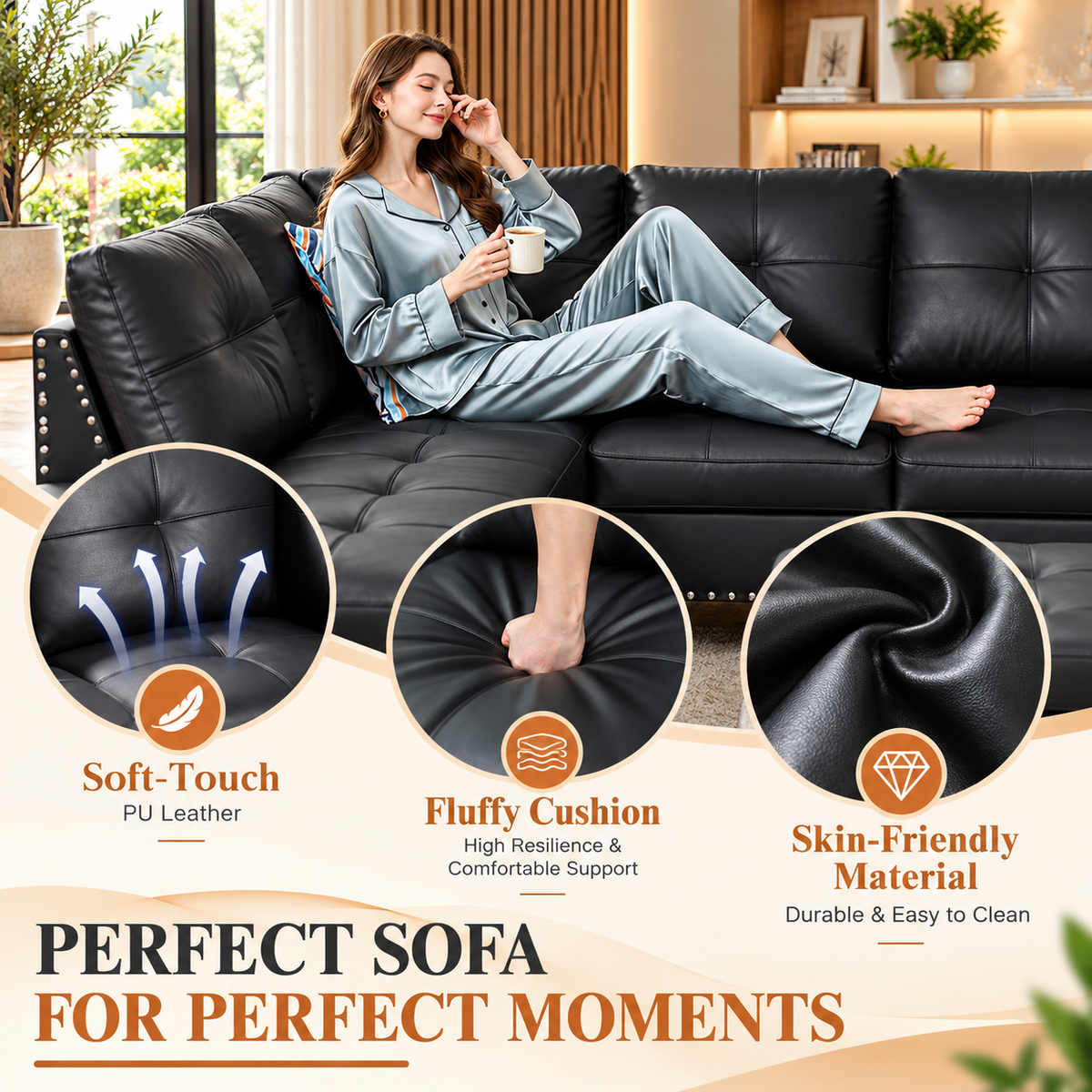 April Sectional with Storage Ottoman