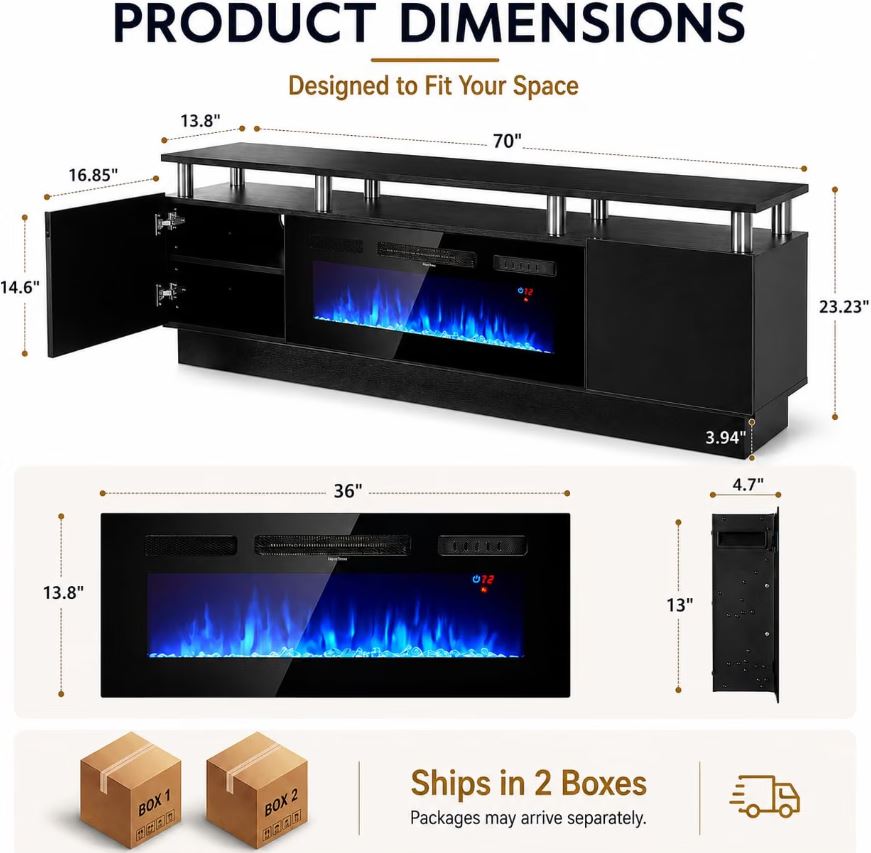 Luxe Tv Stand w/ Fireplace