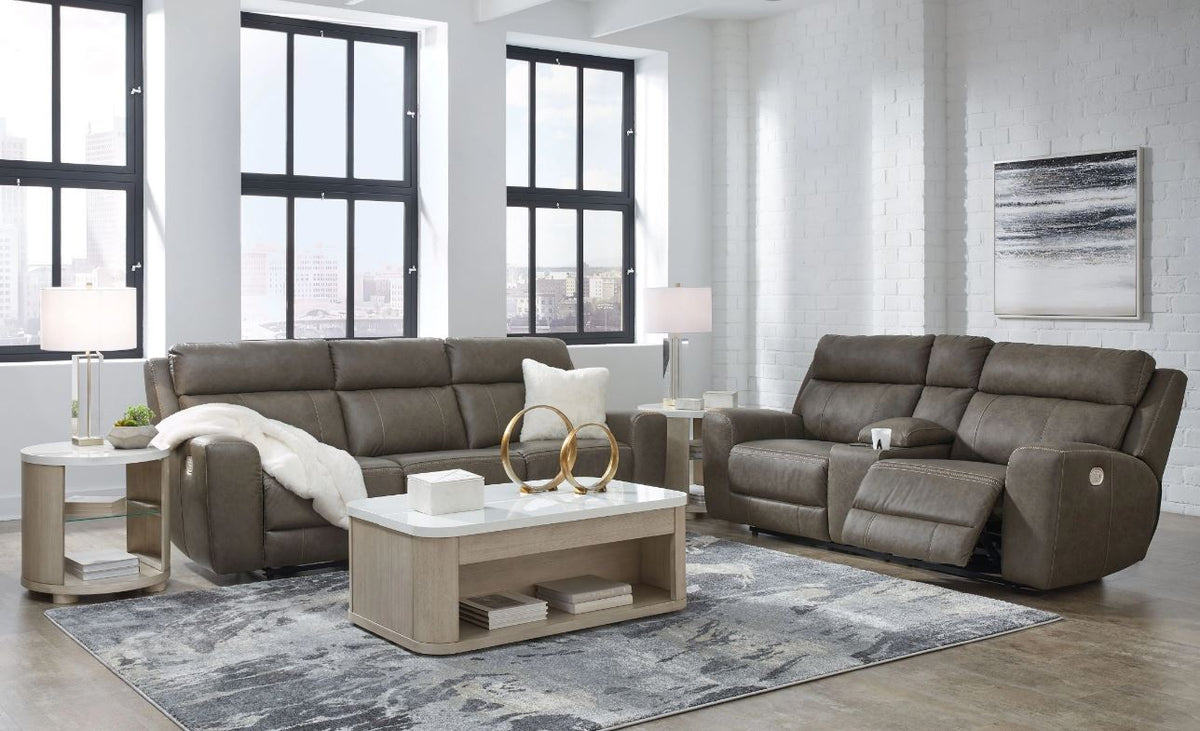 Roman Leather Power Sofa & Loveseat