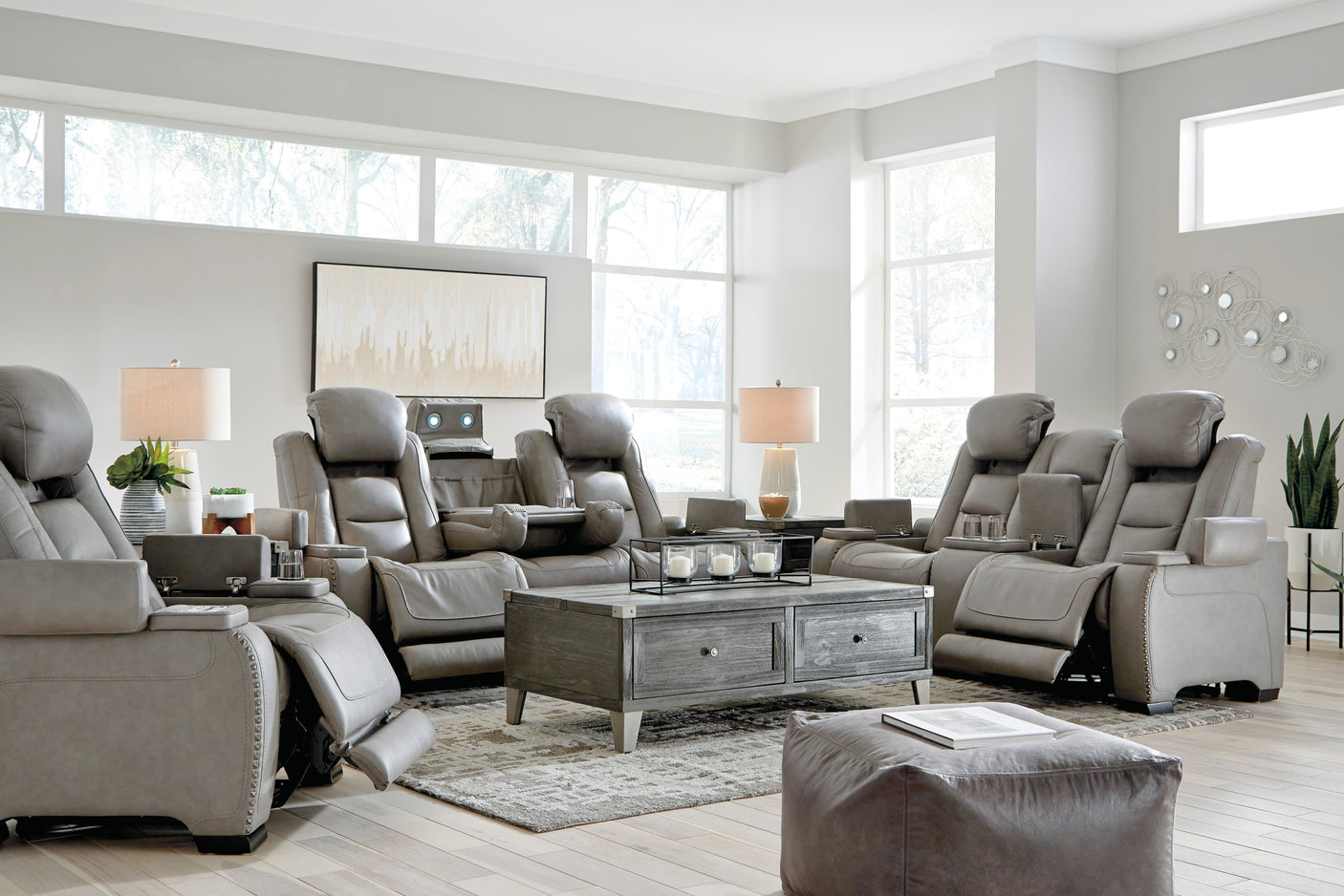 Man-Den Power Reclining Sofa, Loveseat & FREE Recliner