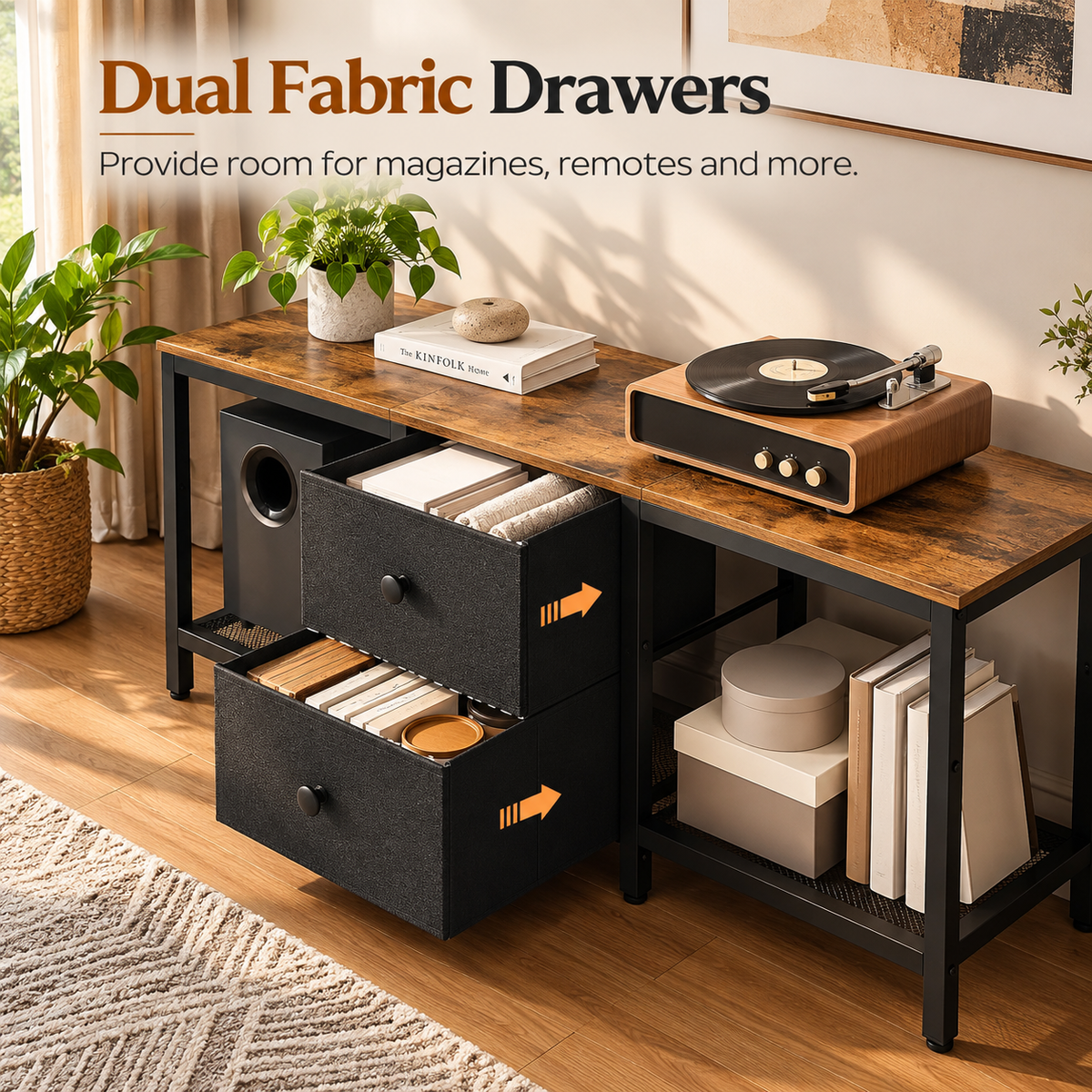 Holly Rustic TV Stand with Storage Drawers