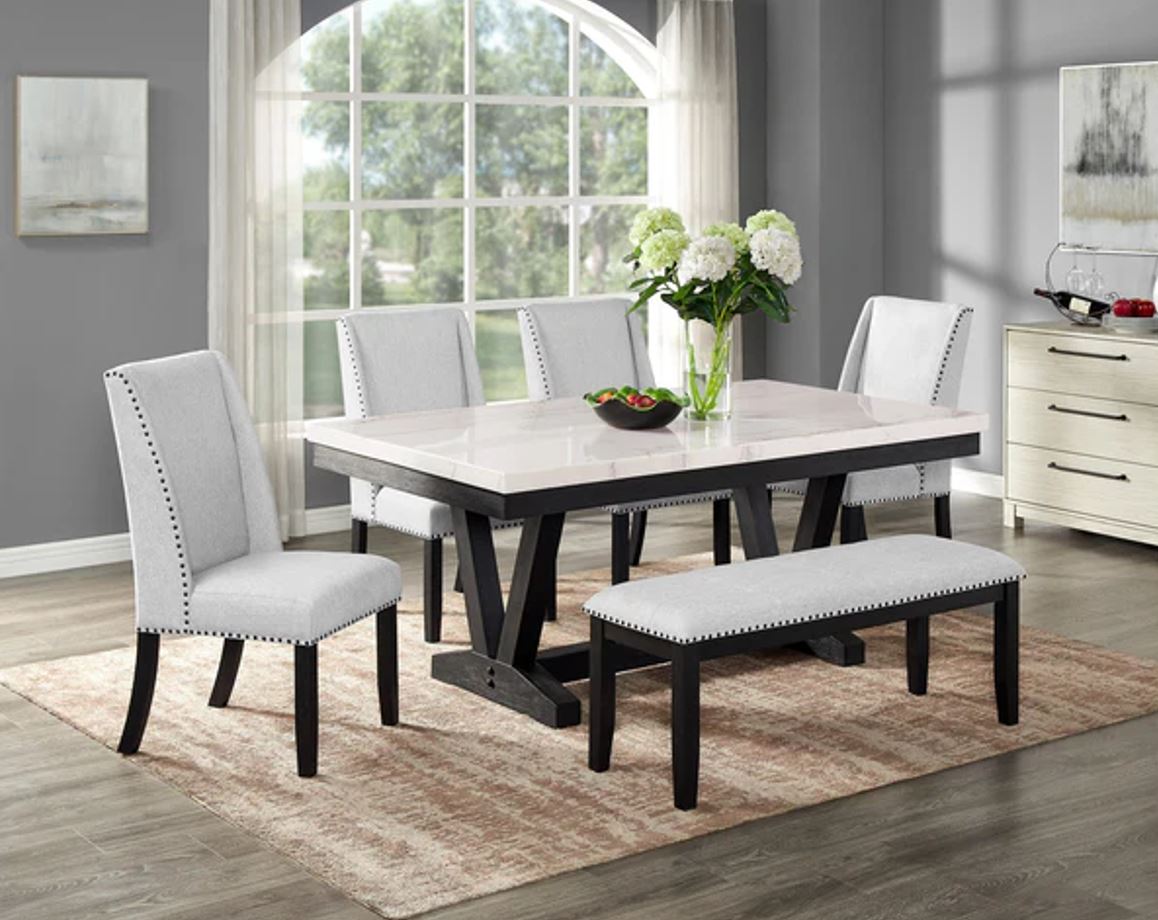 Varley Table w/ 4 Winged Chairs