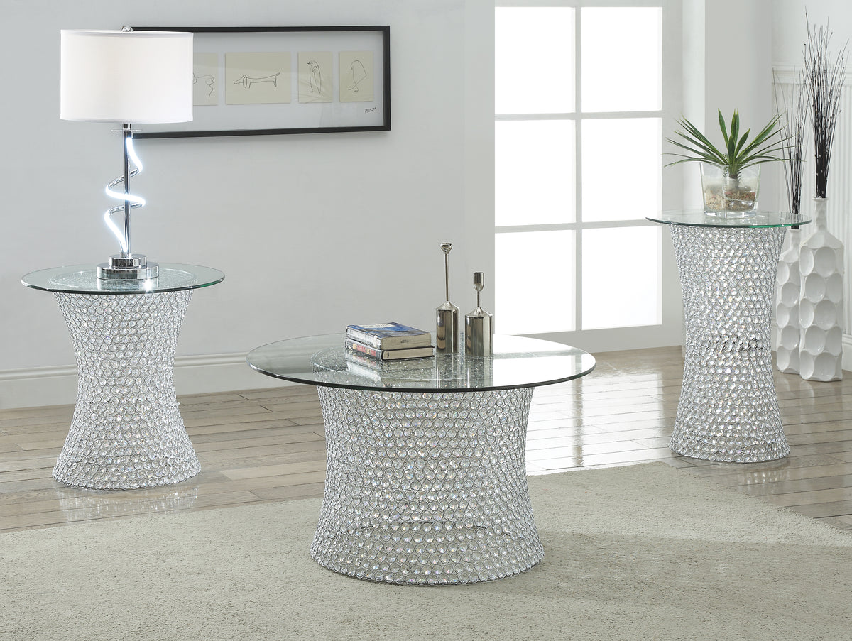 Crystal End Table w/LED Lite