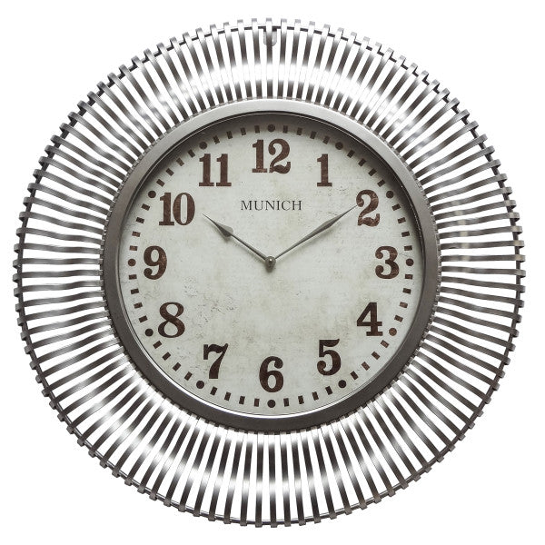 Munich in Silver Patina Wall Clock