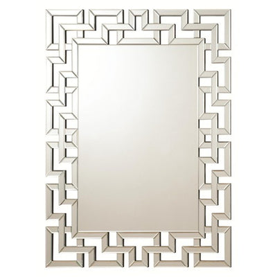 Frameless Greek Key Mirror - Katy Furniture