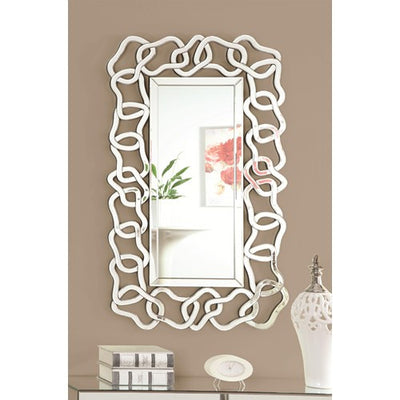 Accent Mirrors Wall Mirror with Decorative Glass Frame - Katy Furniture