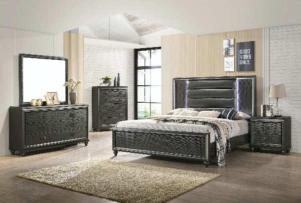 Moonstone Queen Bed w/ Nightstand & Chest