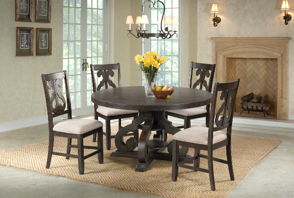 Stone Round Table w/4 Chairs