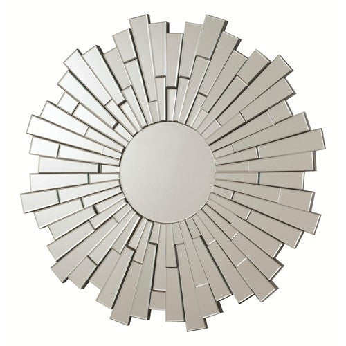 Contemporary Round Frameless Mirror - Katy Furniture