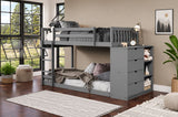 Moby Twin/ Twin Bunk Bed with 4 Drawer Dresser & Shelves