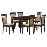 Gabriel Extension Leaf Dining Table Set Cappuccino