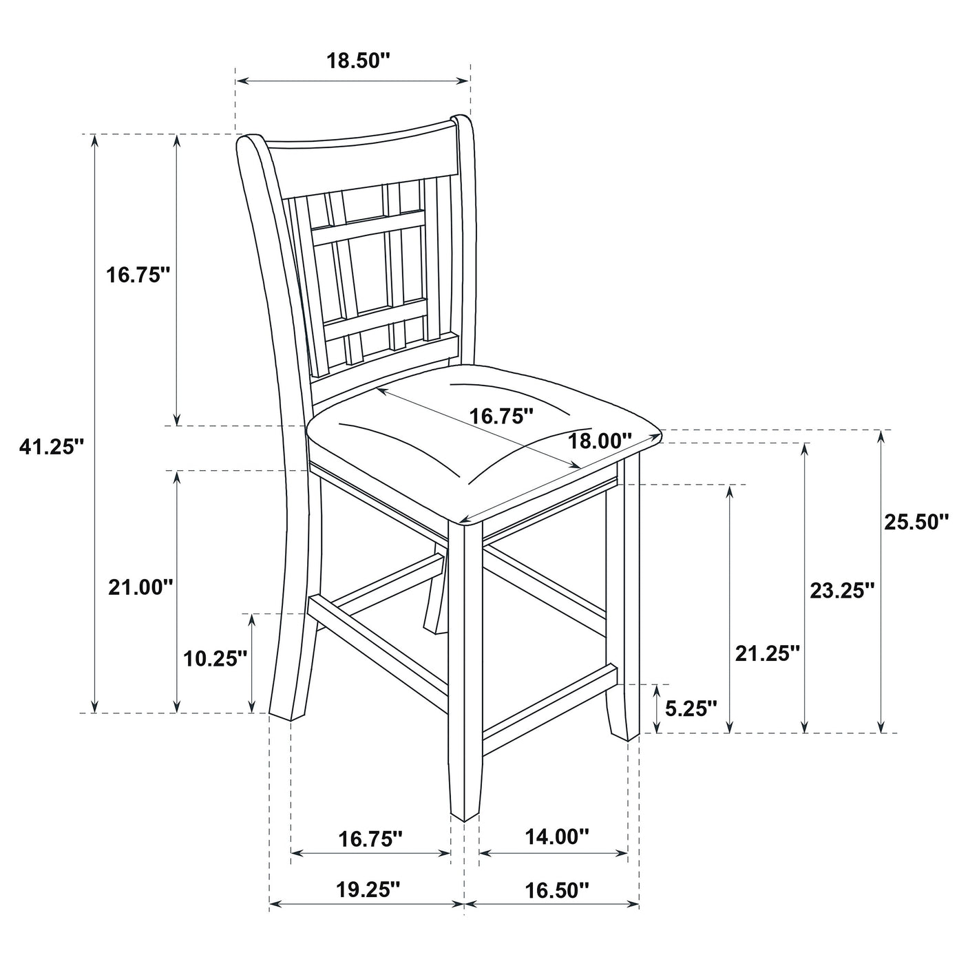 Lavon Wood Counter Chair Tan and (Set of 2)