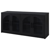 Riva 4-door Dining Sideboard Buffet Storage Credenza Black