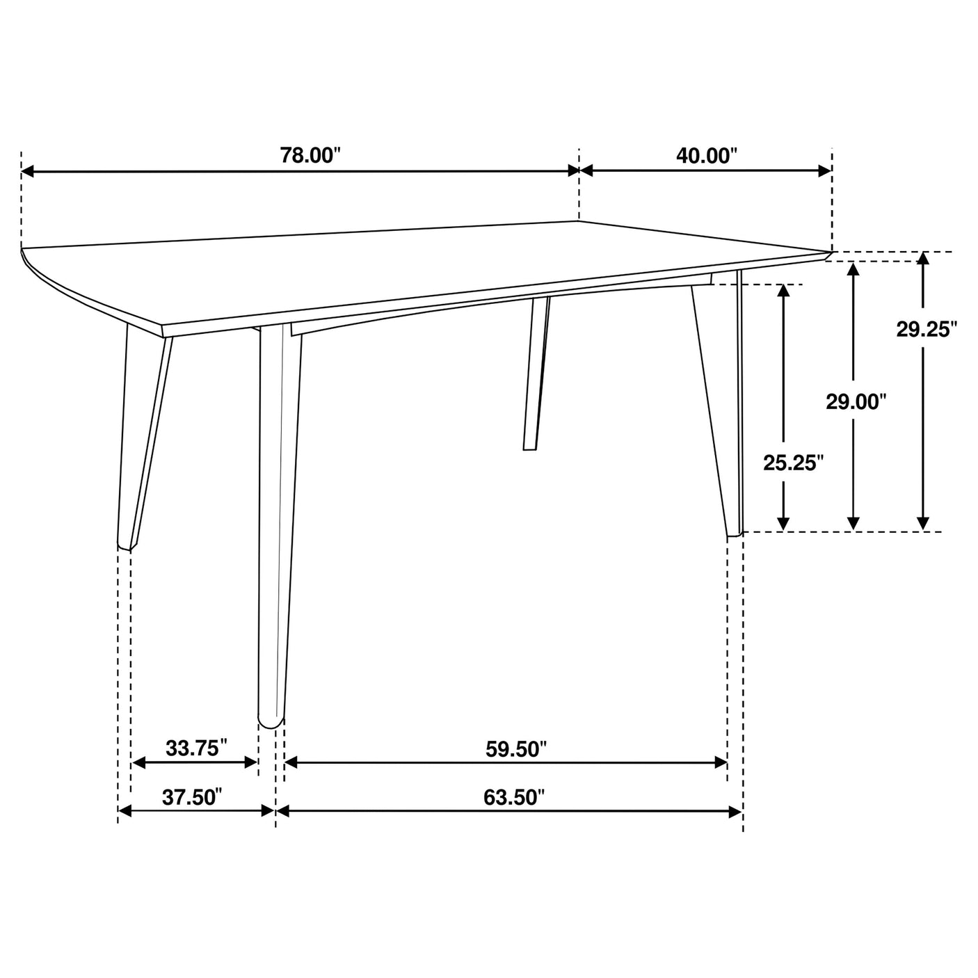 Malone Rectangular Dining Table Set Dark Walnut