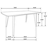 Malone Rectangular Dining Table Set Dark Walnut