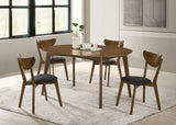 Jedda 5-piece Oval Dining Table Set Dark Walnut