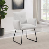 Ackland Upholstered Dining Arm Chair Light Grey (Set of 2)